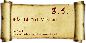 Bölöni Viktor névjegykártya