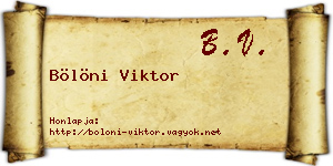 Bölöni Viktor névjegykártya