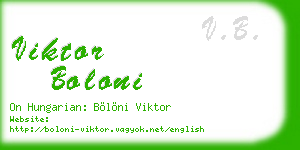 viktor boloni business card